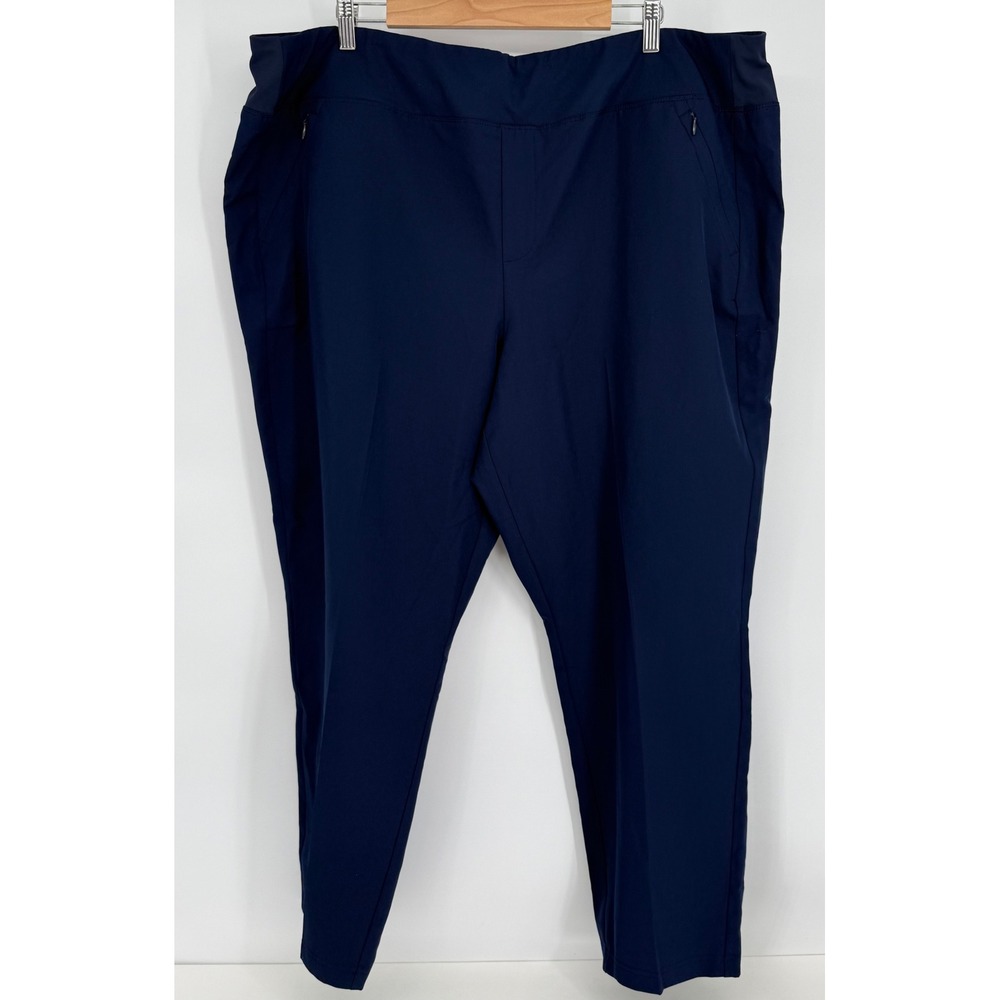 Tek Gear Womens Navy Blue Mid-Rise Ankle Pant Moisture Wicking UPF 40+ Sz 2X